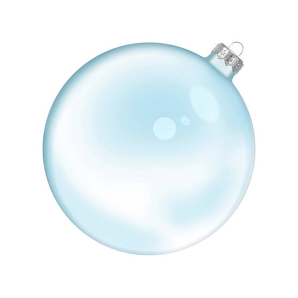 Christmas blue glass transparent ball stock photo