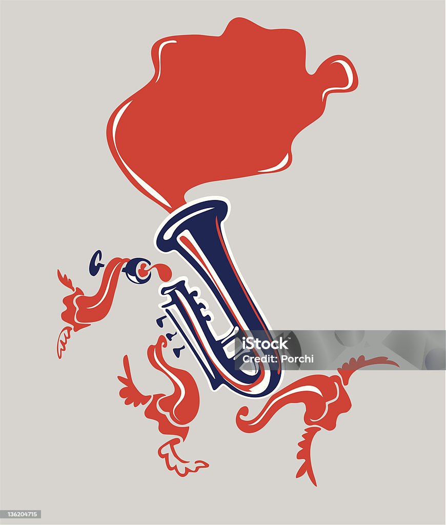 Trompette instrument de musique jazz - clipart vectoriel de A la mode libre de droits