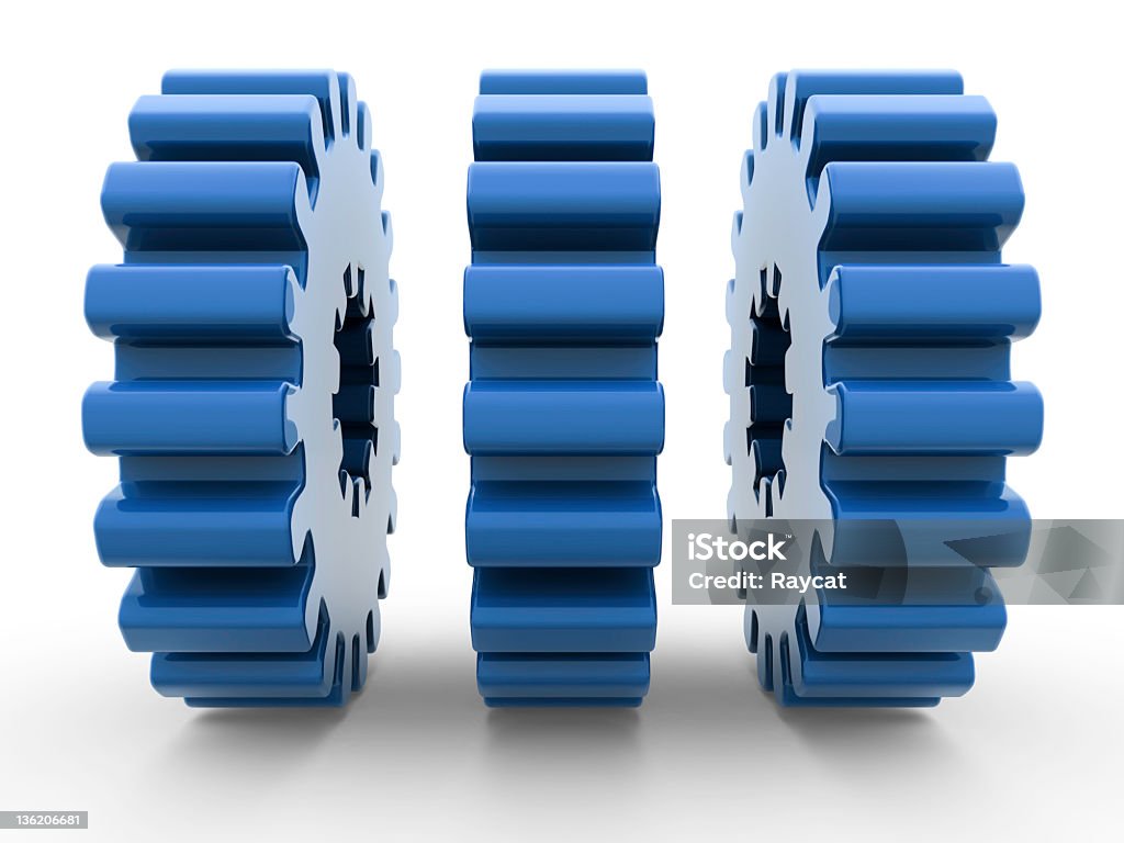 Blue gears - Foto de stock de Alto contraste royalty-free
