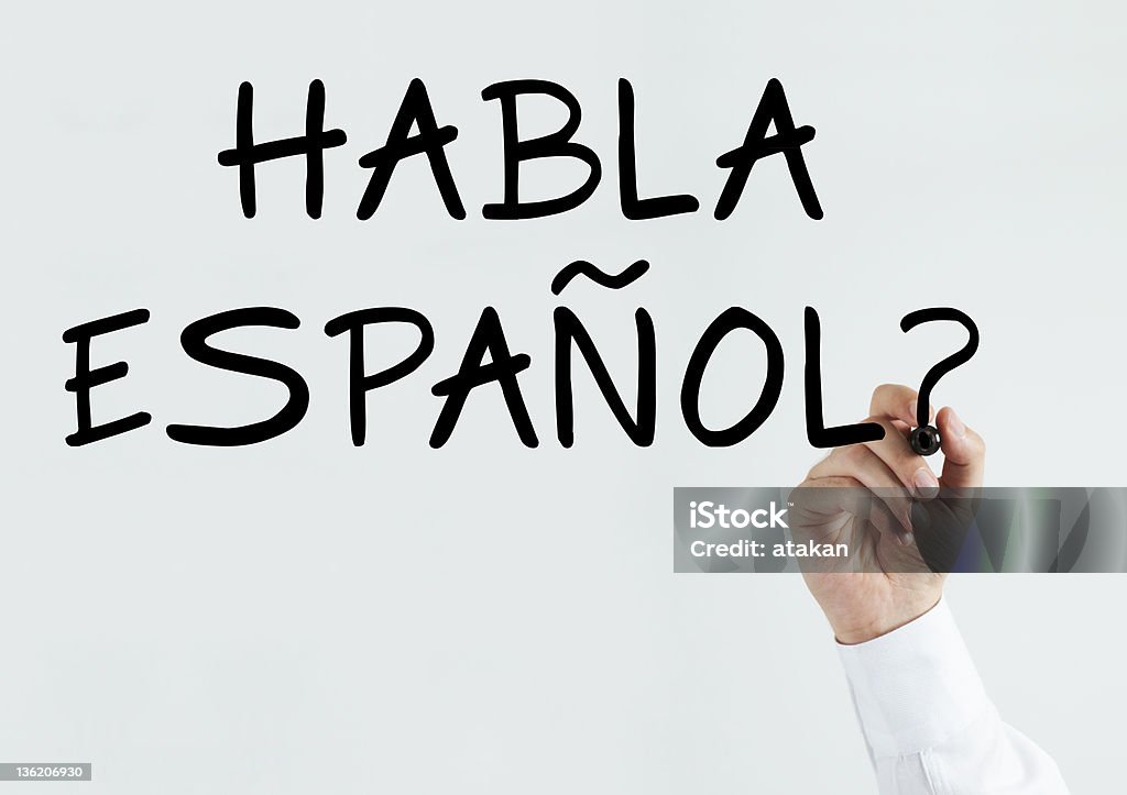 Scrivere "Habla Espanol?" - Foto stock royalty-free di Spagnolo - Lingua