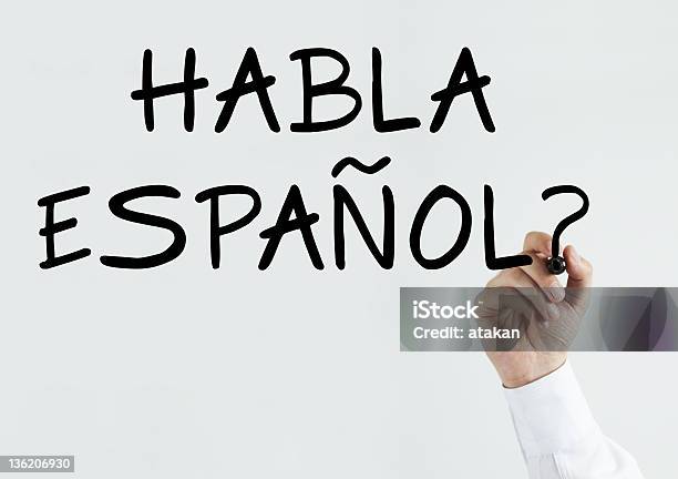 Scrivere Habla Espanol - Fotografie stock e altre immagini di Spagnolo - Lingua - Spagnolo - Lingua, Imparare, Cultura spagnola