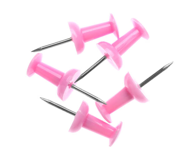 istock Colorful drawing pins isolated on white. School stationery 1362070481