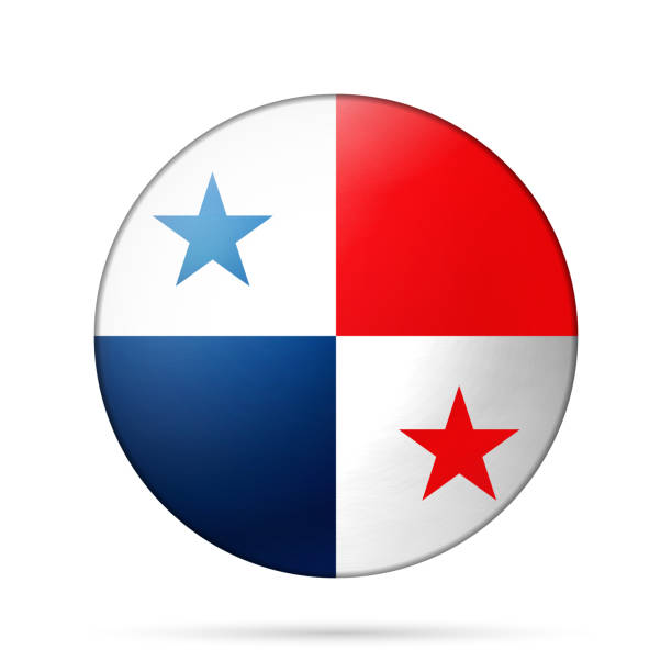 Glass light ball with flag of Panama. Round sphere, template icon. National symbol. Glossy realistic ball, 3D abstract vector illustration highlighted on a white background. Big bubble. Glass light ball with flag of Panama. Round sphere, template icon. National symbol. Glossy realistic ball, 3D abstract vector illustration highlighted on a white background. Big bubble. 3d panama flag stock illustrations