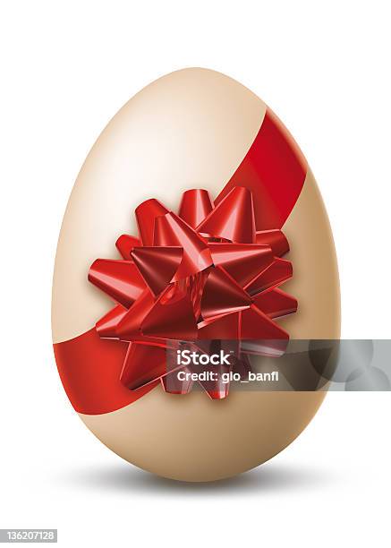 Egg With Ribbon Stock Photo - Download Image Now - Egg - Food, Gift, No People