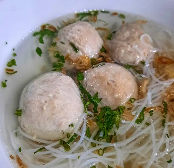 Meatballs soup, called BAKSO in indonesian language