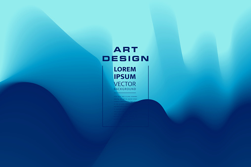 Wave Liquid shape in blue color background. Art design for your design project. Vector illustration
