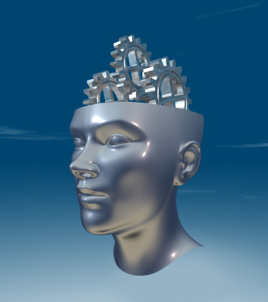 3d render of thinking woman head