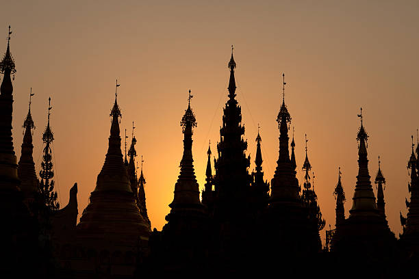 paya shwedagon, yangon, myanmar stock photo