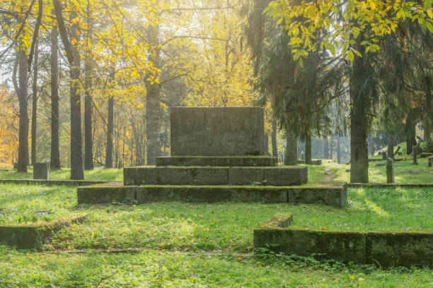 istock Old finnish cemetery at autumn day. Sortavala. 1362084648