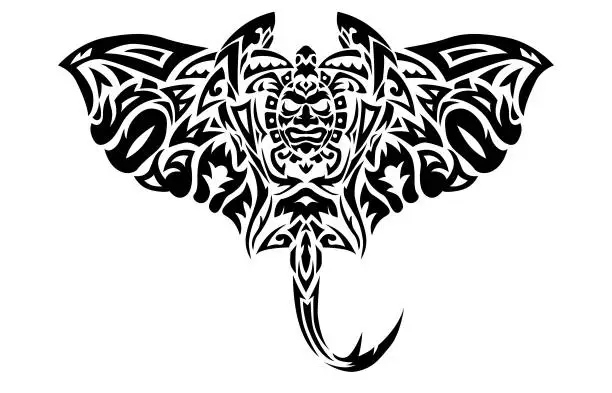 Vector illustration of stingray tribal