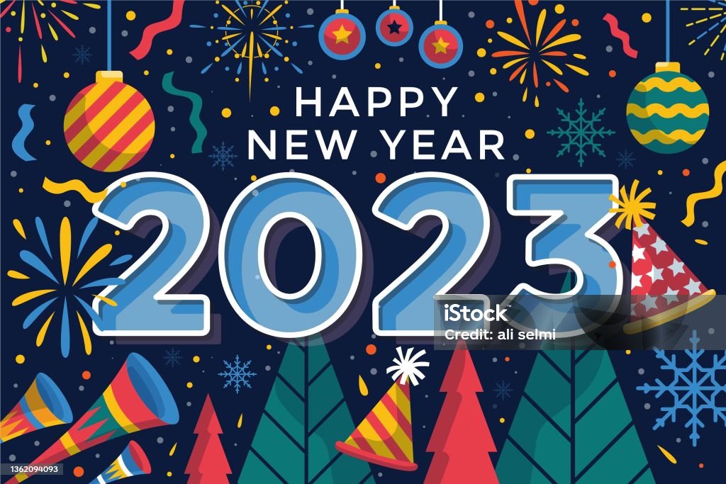 Bonne année 2023 - clipart vectoriel de Saint-Sylvestre libre de droits