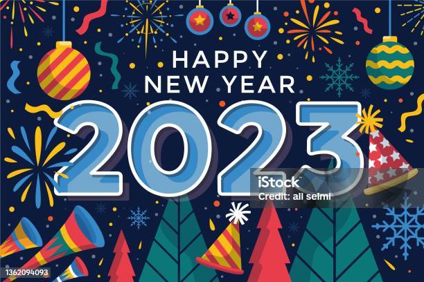 Bonne Année 2023 Vecteurs libres de droits et plus d'images vectorielles de Saint-Sylvestre - Saint-Sylvestre, 2023, Nouvel an