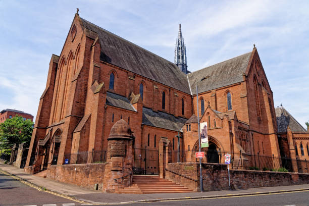 Barony Hall in Glasgow a red sandstone Victorian Gothic church
