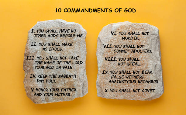 10 Commandments of God stock photo