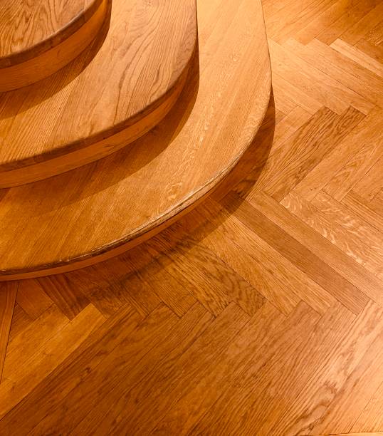 istock Round wooden staircase 1362107577