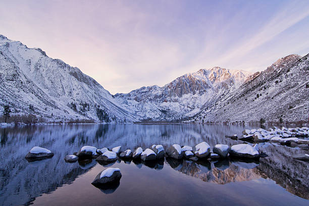 istock Mountain Lake Morning with Snow 136210992