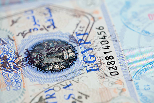 istock Visa stamps in US passport 136211552