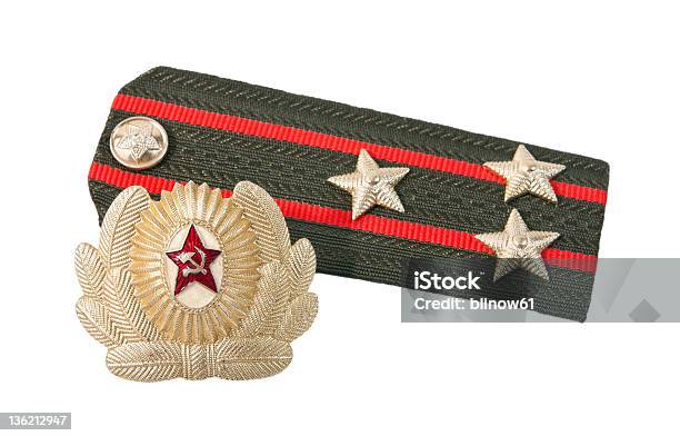 Shoulder Strap Of Soviet Army Stock Photo - Download Image Now - Armed Forces Rank, Army, Award