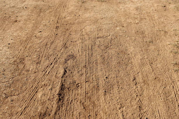istock tyre tracks on dirt road 1362136489