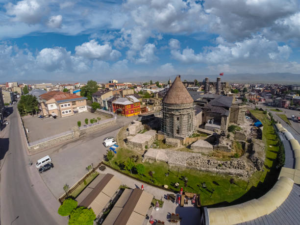 Erzurum views from drone in Turkey. stock photo