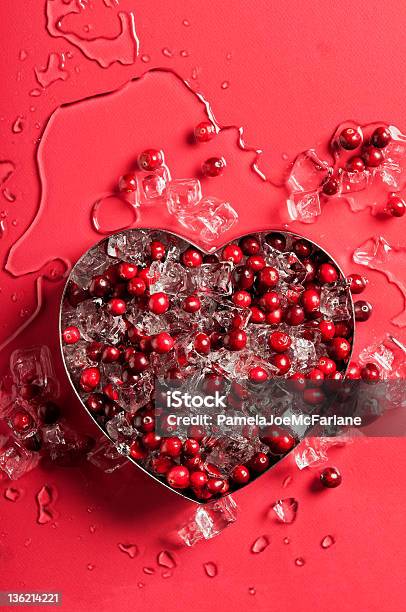 Icy Heart Of Fresh Cranberries Stock Photo - Download Image Now - Baking, Berry Fruit, Broken