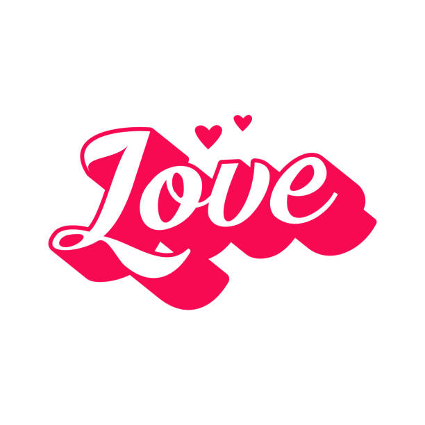 Love lettering pink design. Valentines day card or tshirt design Love lettering pink design. Valentines day card or tshirt design. couple tattoo quotes stock illustrations
