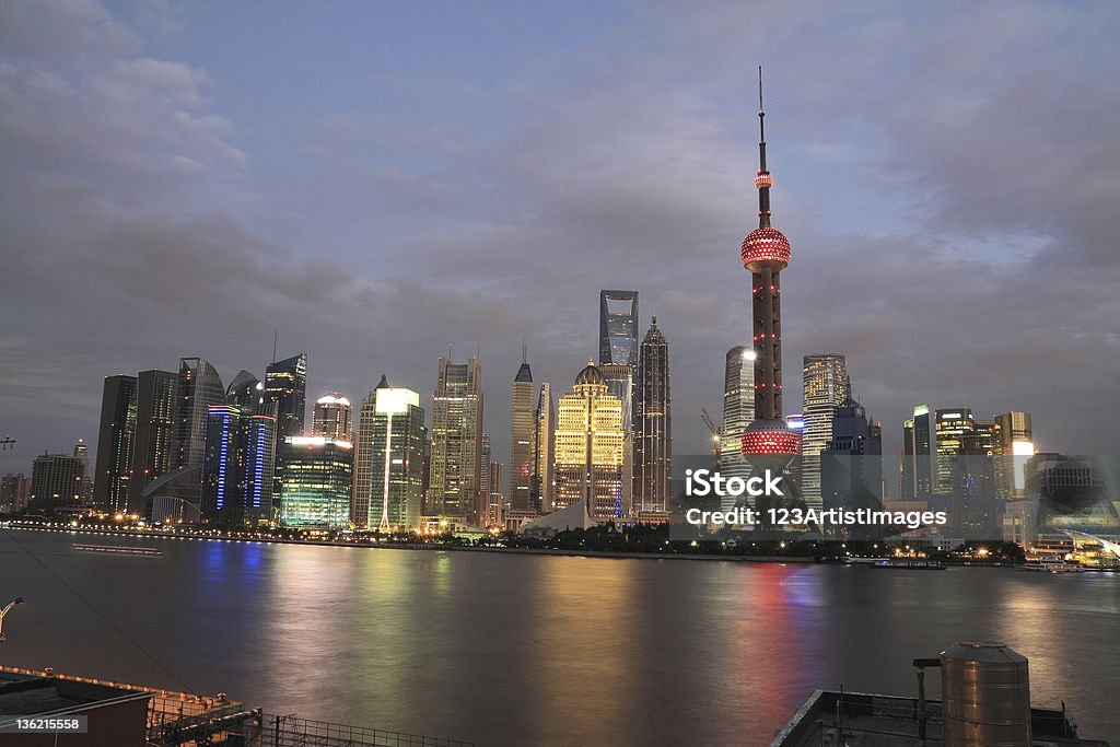 Skyline di Shanghai - Foto stock royalty-free di Acqua