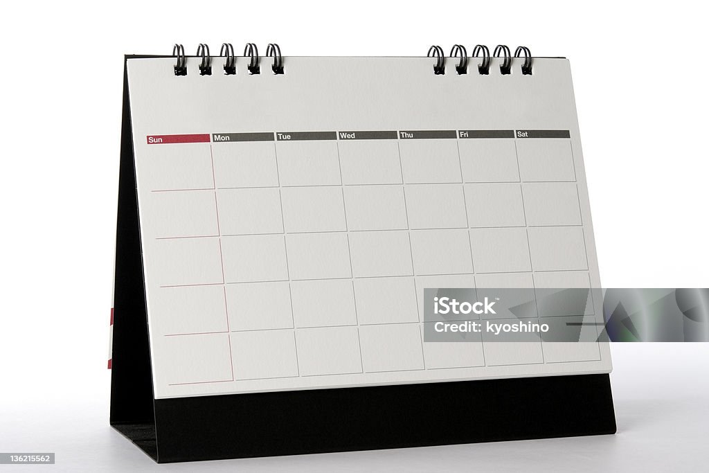 Isolado Filmagem de calendário de desktop em Branco sobre fundo branco - Royalty-free Aberto Foto de stock