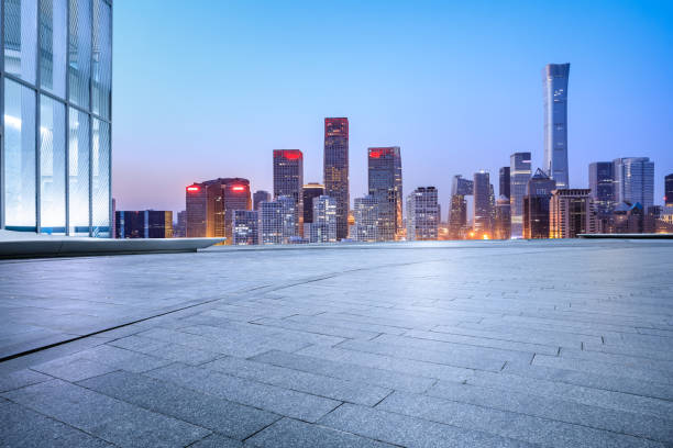istock Panoramic skyline and modern commercial buildings with empty floors in Beijing 1362158994