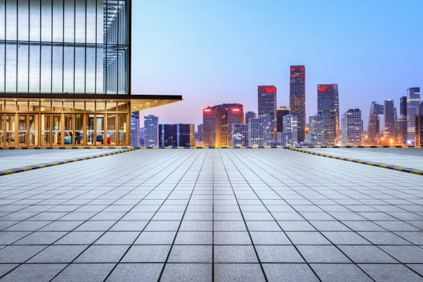 istock Panoramic skyline and modern commercial buildings with empty floors in Beijing 1362159038