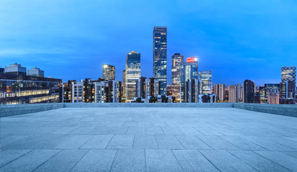istock Panoramic skyline and modern commercial buildings with empty floors in Beijing 1362159808
