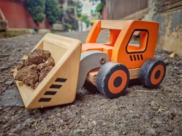 Diecast buldozer made from wood