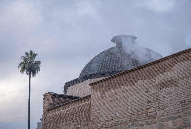 historical bath dome and old brick wall. irmak hamami. Adana, Turkey.