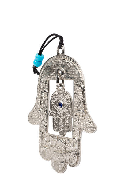 istock Metal hamsa for blessing isolated on white background. 1362181431
