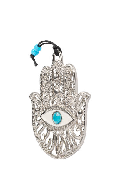 istock Metal hamsa for blessing isolated on white background. 1362181448
