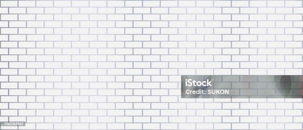 Bricks Gradient Backgrounds White Brick Block Shape On Gradient Gray Background Vector Stock ...