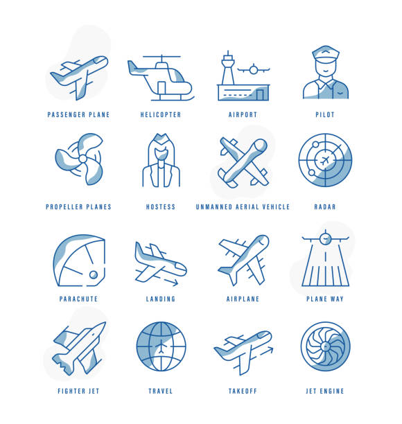 ilustrações, clipart, desenhos animados e ícones de ícones de avião - drone subindo