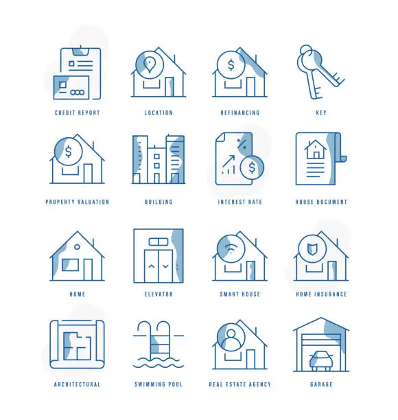 Vector illustration of Real estate icons