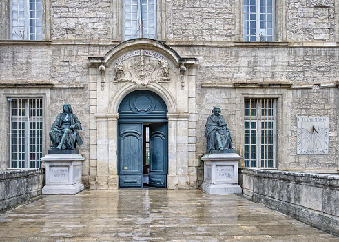 The entrance to the Medical Faculty in Montpellier, France.