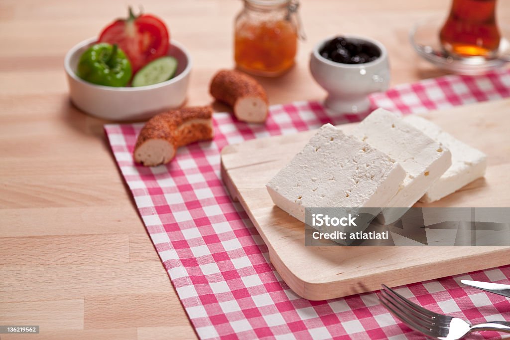 Weißer Käse mit Frühstück - Lizenzfrei Ansicht aus erhöhter Perspektive Stock-Foto