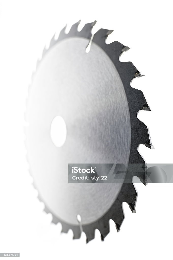 Sawmill Blades Circular saw blade isolated over a white background Remote Location Stock Photo
