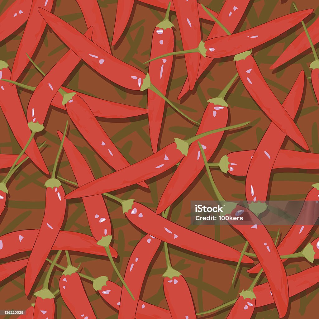 Vermelho pimenta-de-caiena sem costura - Vetor de Alimentação Saudável royalty-free