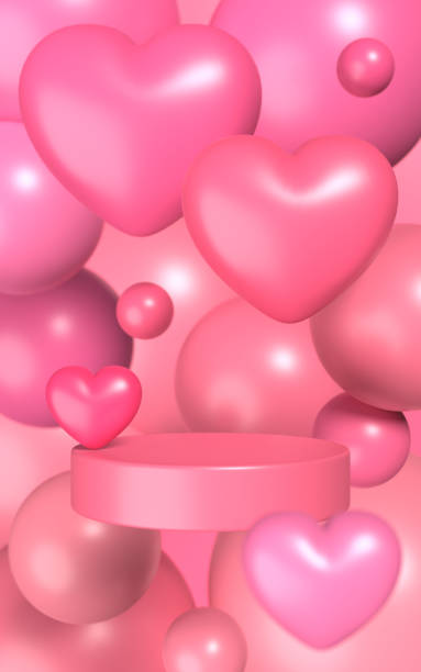 istock Abstract Valentine's Day Background with Pink Hearts 1362200558