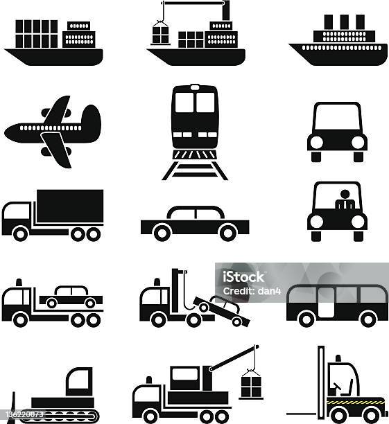 전송 및 차량 아이콘벡터 거리에 대한 스톡 벡터 아트 및 기타 이미지 - 거리, 견인, 기차