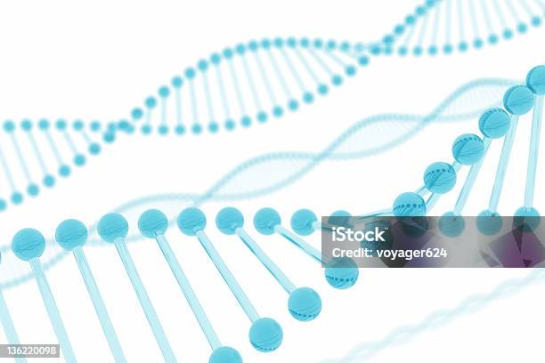 Dna Blue Glass Stock Photo - Download Image Now - Artificial, Biochemistry, Biology