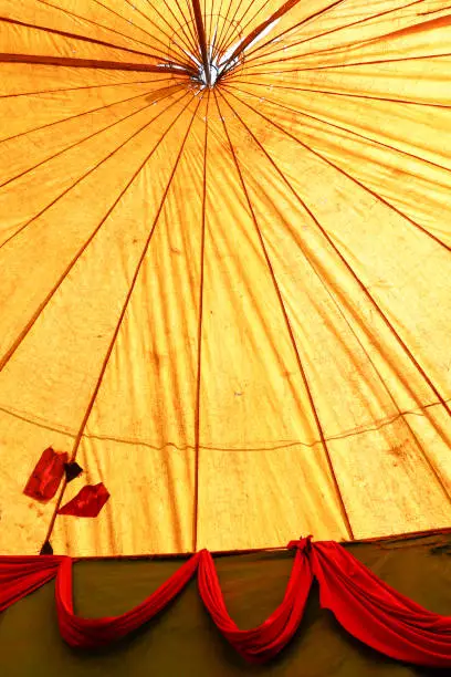 Photo of Threadbare tent  of traveling circus