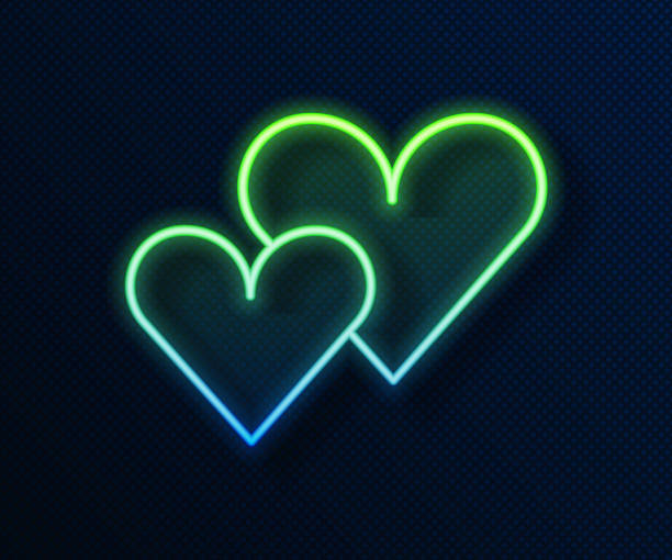 istock Glowing neon line Heart icon isolated on blue background. Romantic symbol linked, join, passion and wedding. Valentine day symbol. Vector 1362207223