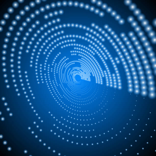istock Radar like futuristic space swirl of glowing dots 1362208538