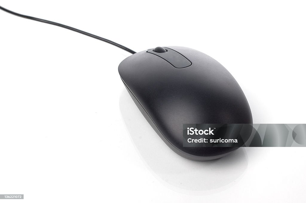 computer mouse Photo of computer mouse black on a white background Black Color Stock Photo