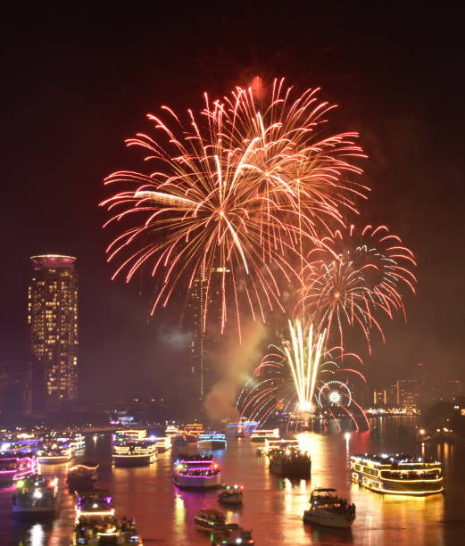 istock new year celebration fireworks on Cho Phraya river 1362210833